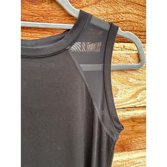 Neiman Marcus sleeveless black midi dress with sheer trim and back‎ -sz M - Picture 4 of 7